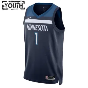 Nike Minnesota Timberwolves Anthony Edwards 1 Lasten Pelipaita Icon Edition Swingman Laivasto