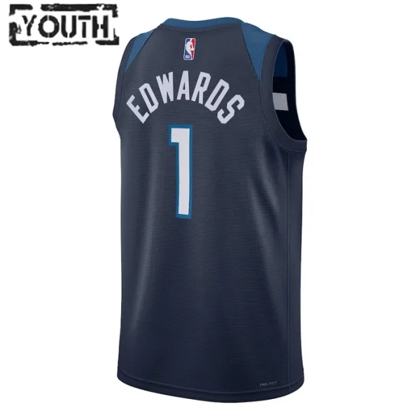 Nike Minnesota Timberwolves Anthony Edwards 1 Lasten Pelipaita Icon Edition Swingman Laivasto