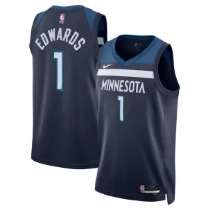 Nike Minnesota Timberwolves Anthony Edwards 1 Miesten Pelipaita Icon Edition Swingman Laivasto
