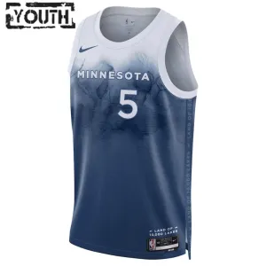 Nike Minnesota Timberwolves Anthony Edwards 5 Lasten Pelipaita City Edition 2023-24 Swingman Sininen