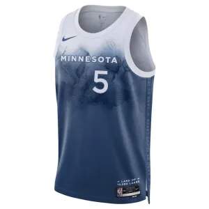 Nike Minnesota Timberwolves Anthony Edwards 5 Miesten Pelipaita City Edition 2023-24 Swingman Sininen