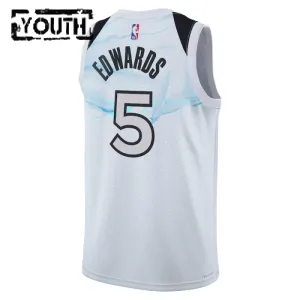 Nike Minnesota Timberwolves Anthony Edwards Lasten Pelipaita City Edition 2024-25 Swingman Valkoinen