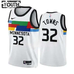 Nike Minnesota Timberwolves Karl Anthony Towns 32 Lasten Pelipaita City Edition 2022-23 Swingman Valkoinen Nike Minnesota Timberwolves Karl Anthony Towns 32 Lasten Pelipaita City Edition 2022-23 Swingman Valkoinen