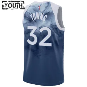 Nike Minnesota Timberwolves Karl Anthony Towns 32 Lasten Pelipaita City Edition 2023-24 Swingman Sininen