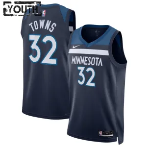 Nike Minnesota Timberwolves Karl Anthony Towns 32 Lasten Pelipaita Icon Edition Swingman Laivasto