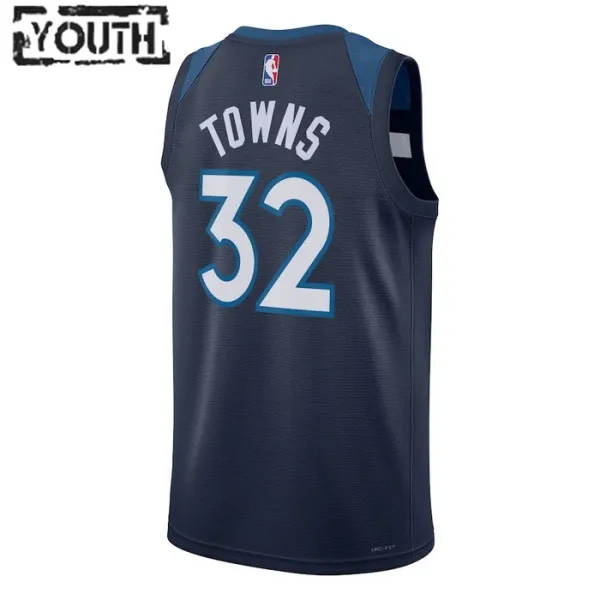 Nike Minnesota Timberwolves Karl Anthony Towns 32 Lasten Pelipaita Icon Edition Swingman Laivasto
