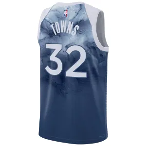Nike Minnesota Timberwolves Karl Anthony Towns 32 Miesten Pelipaita City Edition 2023-24 Swingman Sininen
