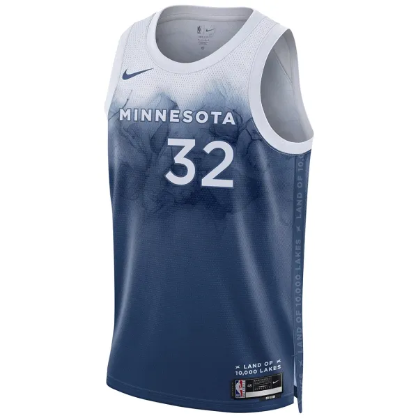 Nike Minnesota Timberwolves Karl Anthony Towns 32 Miesten Pelipaita City Edition 2023-24 Swingman Sininen