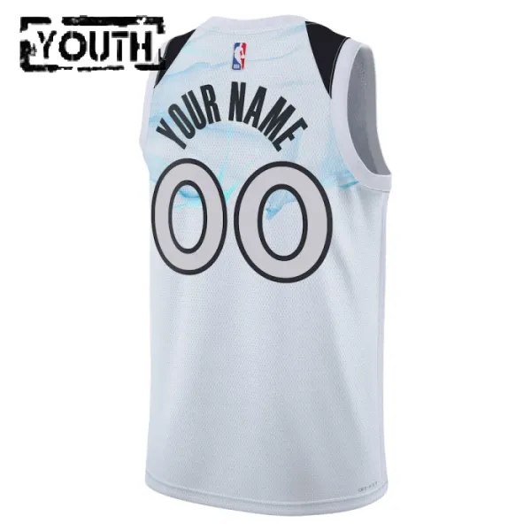 Nike Minnesota Timberwolves Personoitava Lasten Pelipaita City Edition 2024-25 Swingman Valkoinen