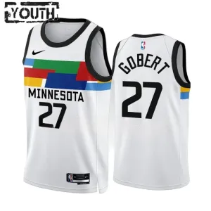 Nike Minnesota Timberwolves Rudy Gobert 27 Lasten Pelipaita City Edition 2022-23 Swingman Valkoinen Nike Minnesota Timberwolves Rudy Gobert 27 Lasten Pelipaita City Edition 2022-23 Swingman Valkoinen