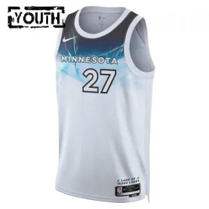 Nike Minnesota Timberwolves Rudy Gobert Lasten Pelipaita City Edition 2024-25 Swingman Valkoinen