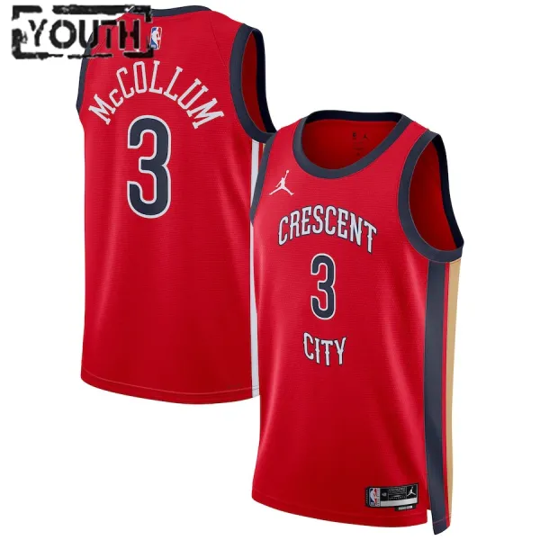 Jordan New Orleans Pelicans CJ McCollum Lasten Pelipaita Statement Edition 2023-24 Swingman Punainen Jordan New Orleans Pelicans CJ McCollum Lasten Pelipaita Statement Edition 2023-24 Swingman Punainen