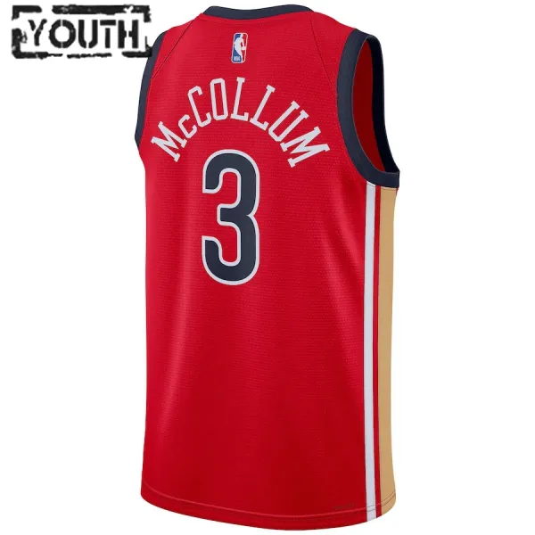 Jordan New Orleans Pelicans CJ McCollum Lasten Pelipaita Statement Edition 2023-24 Swingman Punainen