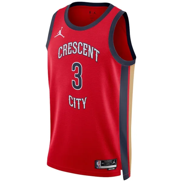 Jordan New Orleans Pelicans CJ McCollum Miesten Pelipaita Statement Edition 2023-24 Swingman Punainen
