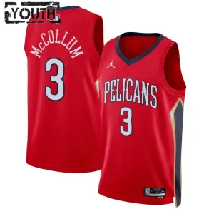 New Orleans Pelicans Jordan CJ Mccollum 3 Lasten Pelipaita Statement Edition Swingman Punainen