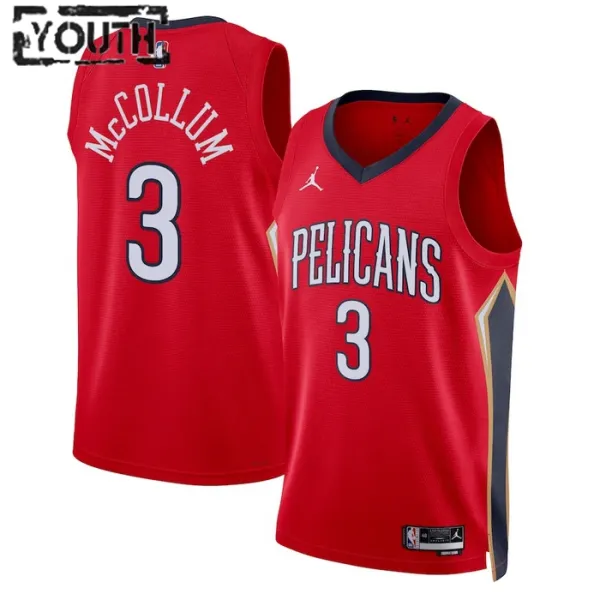 New Orleans Pelicans Jordan CJ Mccollum 3 Lasten Pelipaita Statement Edition Swingman Punainen New Orleans Pelicans Jordan CJ Mccollum 3 Lasten Pelipaita Statement Edition Swingman Punainen
