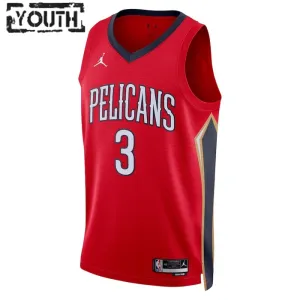 New Orleans Pelicans Jordan CJ Mccollum 3 Lasten Pelipaita Statement Edition Swingman Punainen