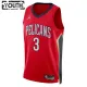 New Orleans Pelicans Jordan CJ Mccollum 3 Lasten Pelipaita Statement Edition Swingman Punainen