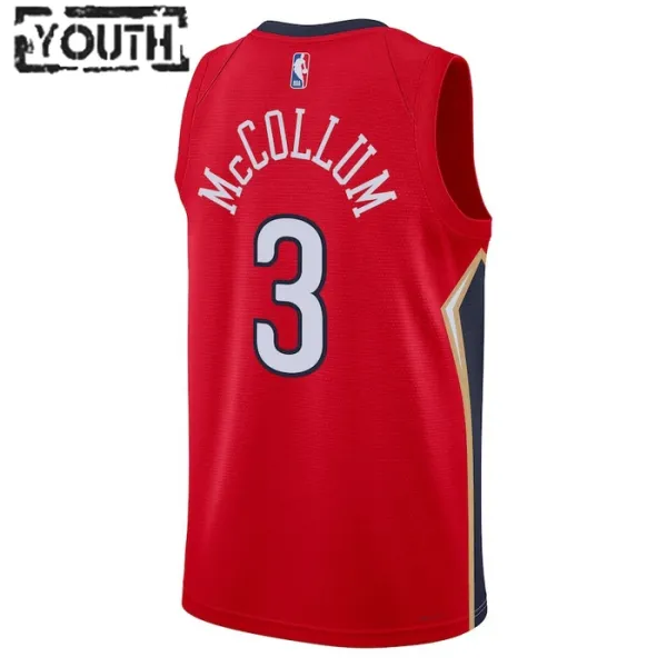 New Orleans Pelicans Jordan CJ Mccollum 3 Lasten Pelipaita Statement Edition Swingman Punainen