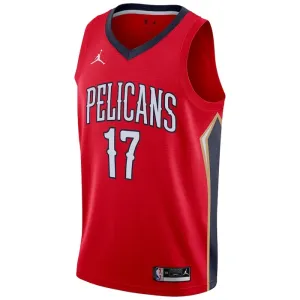 New Orleans Pelicans Jordan jonas valanciunas 17 Miesten Pelipaita Statement Edition Swingman Punainen