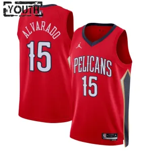 New Orleans Pelicans Jordan Jose Alvarado 15 Lasten Pelipaita Statement Edition Swingman Punainen
