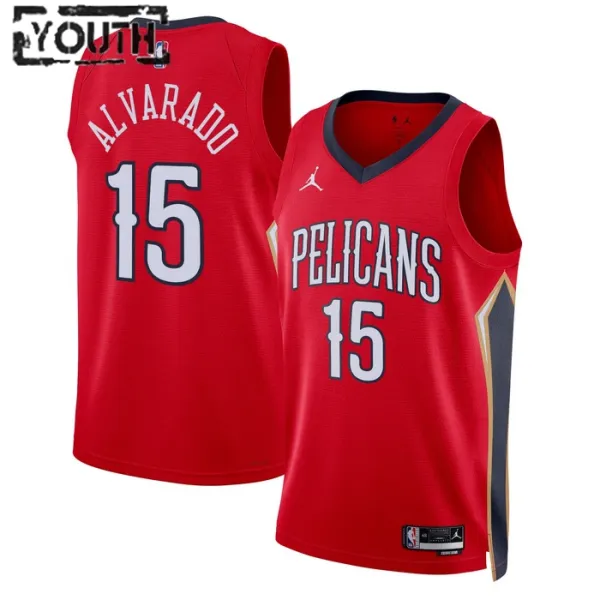 New Orleans Pelicans Jordan Jose Alvarado 15 Lasten Pelipaita Statement Edition Swingman Punainen New Orleans Pelicans Jordan Jose Alvarado 15 Lasten Pelipaita Statement Edition Swingman Punainen