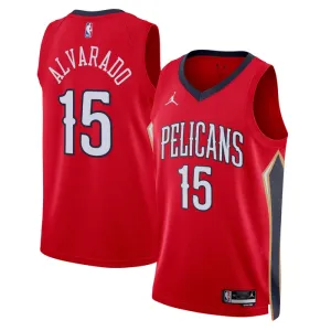New Orleans Pelicans Jordan Jose Alvarado 15 Miesten Pelipaita Statement Edition Swingman Punainen