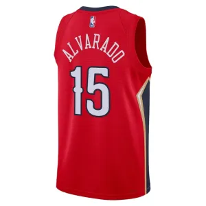 New Orleans Pelicans Jordan Jose Alvarado 15 Miesten Pelipaita Statement Edition Swingman Punainen