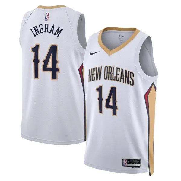 Nike New Orleans Pelicans Brandon Ingram 14 Miesten Pelipaita Association Edition Swingman Valkoinen Nike New Orleans Pelicans Brandon Ingram 14 Miesten Pelipaita Association Edition Swingman Valkoinen