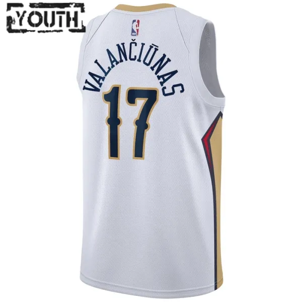 Nike New Orleans Pelicans jonas valanciunas 17 Lasten Pelipaita Association Edition Swingman Valkoinen