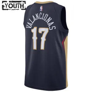 Nike New Orleans Pelicans jonas valanciunas 17 Lasten Pelipaita Icon Edition Swingman Laivasto