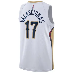 Nike New Orleans Pelicans jonas valanciunas 17 Miesten Pelipaita Association Edition Swingman Valkoinen