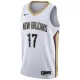Nike New Orleans Pelicans jonas valanciunas 17 Miesten Pelipaita Association Edition Swingman Valkoinen