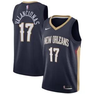 Nike New Orleans Pelicans jonas valanciunas 17 Miesten Pelipaita Icon Edition Swingman Laivasto