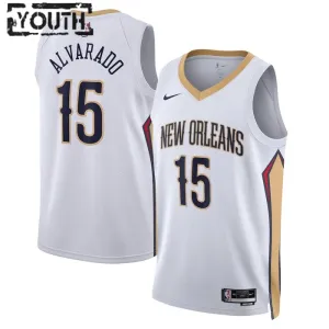 Nike New Orleans Pelicans Jose Alvarado 15 Lasten Pelipaita Association Edition Swingman Valkoinen