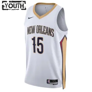 Nike New Orleans Pelicans Jose Alvarado 15 Lasten Pelipaita Association Edition Swingman Valkoinen