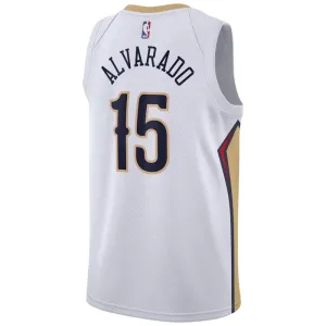 Nike New Orleans Pelicans Jose Alvarado 15 Miesten Pelipaita Association Edition Swingman Valkoinen