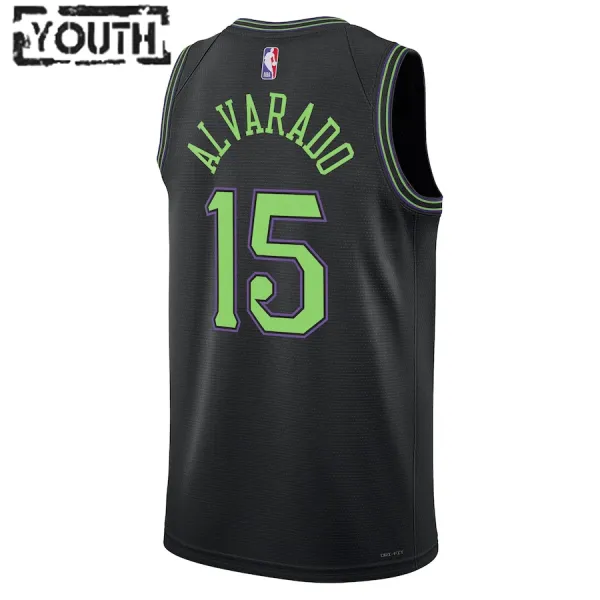 Nike New Orleans Pelicans Jose Alvarado Lasten Pelipaita City Edition 2023-24 Swingman Sininen