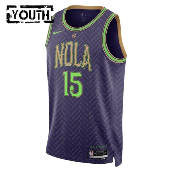 Nike New Orleans Pelicans Jose Alvarado Lasten Pelipaita City Edition 2024-25 Swingman Violetti