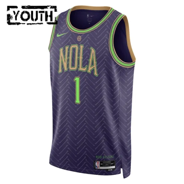 Nike New Orleans Pelicans Zion Williamson Lasten Pelipaita City Edition 2024-25 Swingman Violetti