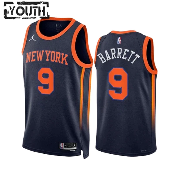 New York Knicks RJ Barrett 9 Jordan Lasten Pelipaita Statement Edition Swingman Laivasto New York Knicks RJ Barrett 9 Jordan Lasten Pelipaita Statement Edition Swingman Laivasto