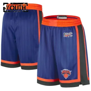 Nike New York Knicks Lasten Shortsit City Edition 2023-24 Swingman Sininen