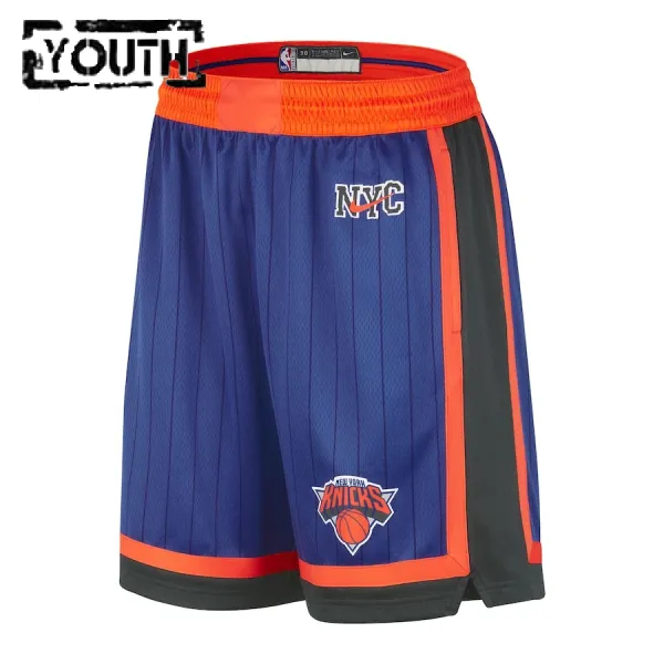 Nike New York Knicks Lasten Shortsit City Edition 2023-24 Swingman Sininen
