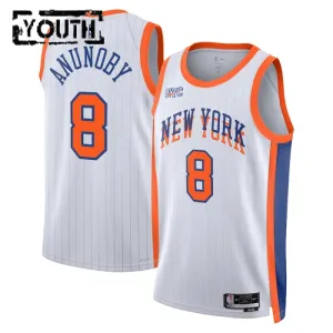 Nike New York Knicks Og Anunoby Lasten Pelipaita City Edition 2024-25 Swingman Valkoinen