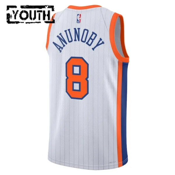 Nike New York Knicks Og Anunoby Lasten Pelipaita City Edition 2024-25 Swingman Valkoinen