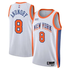 Nike New York Knicks Og Anunoby Miesten Pelipaita City Edition 2024-25 Swingman Valkoinen