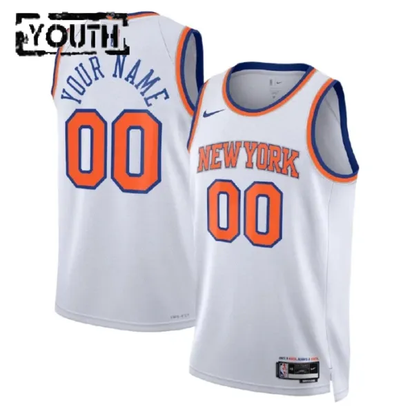 Nike New York Knicks Personoitava Lasten Pelipaita Association Edition Swingman Valkoinen Nike New York Knicks Personoitava Lasten Pelipaita Association Edition Swingman Valkoinen