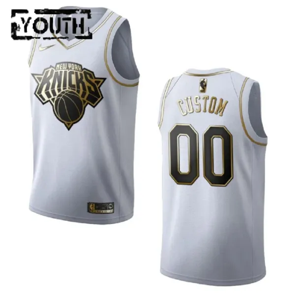Nike New York Knicks Personoitava Lasten Pelipaita Golden Edition Swingman Valkoinen Nike New York Knicks Personoitava Lasten Pelipaita Golden Edition Swingman Valkoinen
