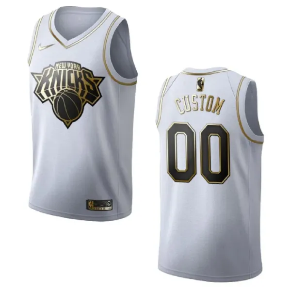Nike New York Knicks Personoitava Miesten Pelipaita Golden Edition Swingman Valkoinen Nike New York Knicks Personoitava Miesten Pelipaita Golden Edition Swingman Valkoinen
