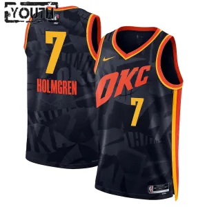 Nike Oklahoma City Thunder Chet Holmgren Lasten Pelipaita City Edition 2023-24 Swingman Musta Nike Oklahoma City Thunder Chet Holmgren Lasten Pelipaita City Edition 2023-24 Swingman Musta